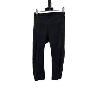Lululemon Leggings Womens 4 Mind Over Miles Crop 17" Black Running Athletic